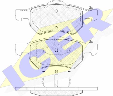 Icer 181586 - Гальмівні колодки, дискові гальма autozip.com.ua