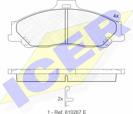 Icer 181580 - Гальмівні колодки, дискові гальма autozip.com.ua