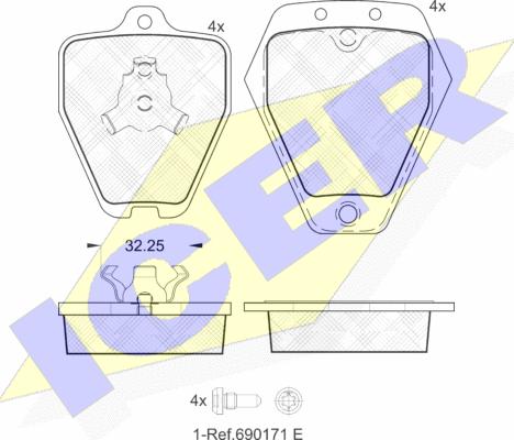 Icer 181692 - Гальмівні колодки, дискові гальма autozip.com.ua