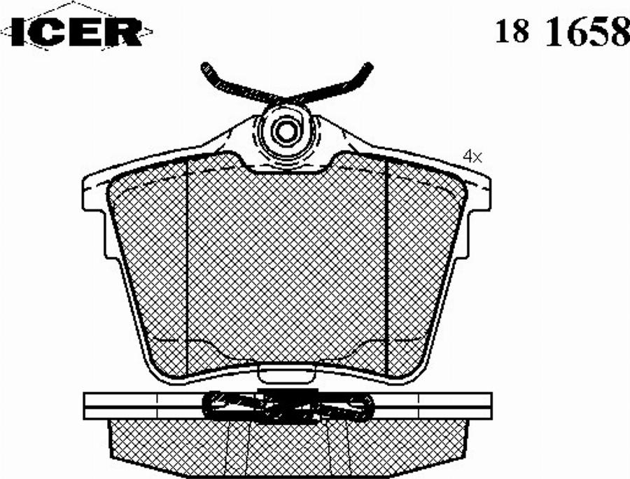 Icer 181658 - Гальмівні колодки, дискові гальма autozip.com.ua