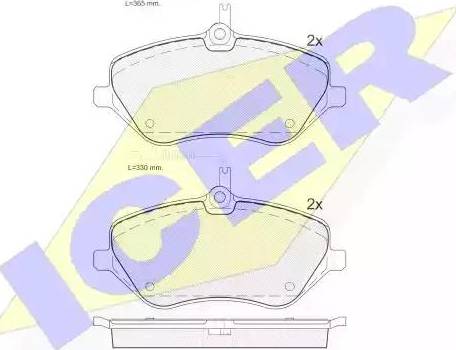 Icer 181657 - Гальмівні колодки, дискові гальма autozip.com.ua