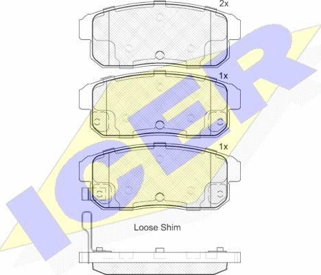 Icer 181668 - Гальмівні колодки, дискові гальма autozip.com.ua