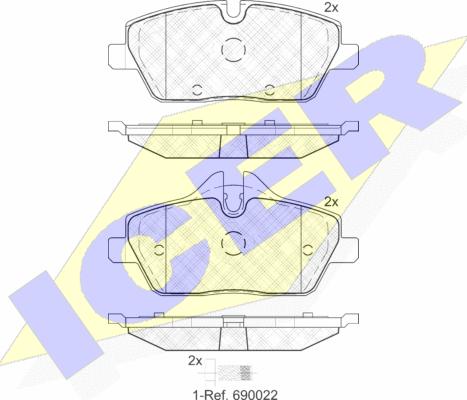 Icer 181662-202 - Гальмівні колодки, дискові гальма autozip.com.ua