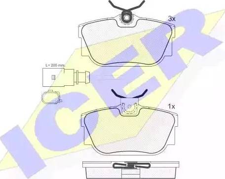 Icer 181614 - Гальмівні колодки, дискові гальма autozip.com.ua