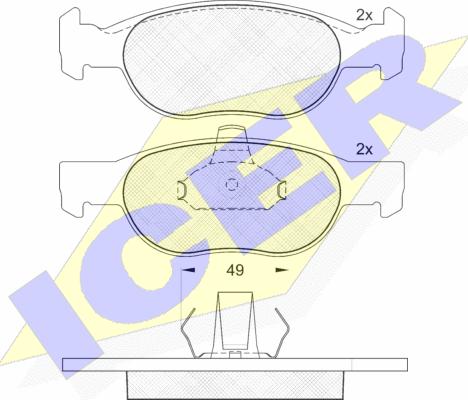 Icer 181616 - Гальмівні колодки, дискові гальма autozip.com.ua