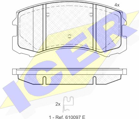 Icer 181618 - Гальмівні колодки, дискові гальма autozip.com.ua