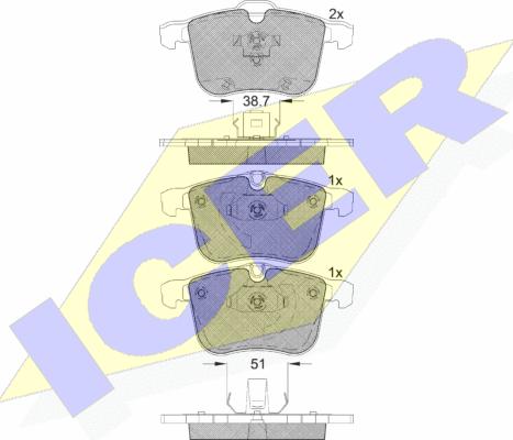 Icer 181681 - Гальмівні колодки, дискові гальма autozip.com.ua
