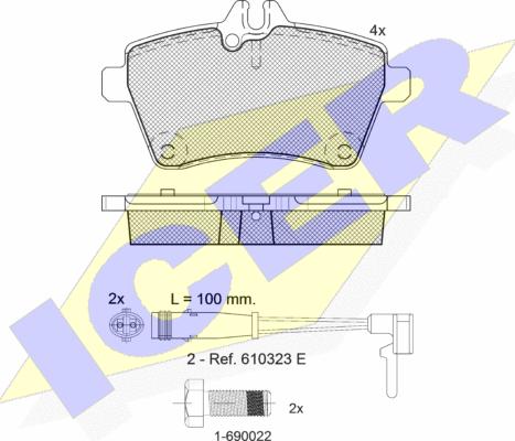 Icer 181678-700 - Гальмівні колодки, дискові гальма autozip.com.ua