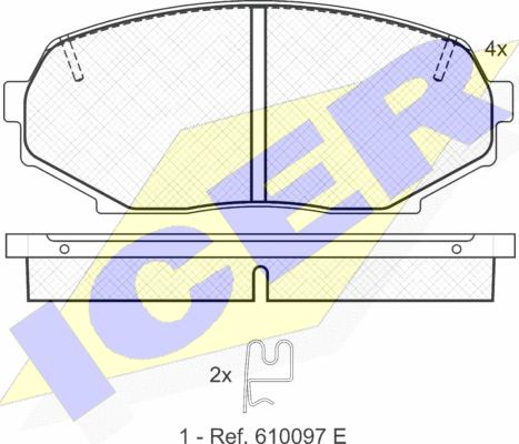 Icer 181099 - Гальмівні колодки, дискові гальма autozip.com.ua