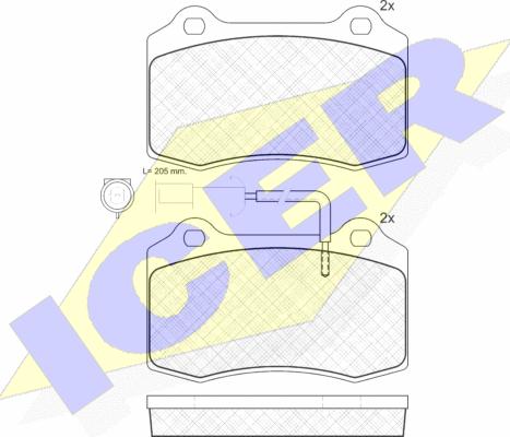 Icer 181058 - Гальмівні колодки, дискові гальма autozip.com.ua