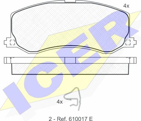 Icer 181001 - Гальмівні колодки, дискові гальма autozip.com.ua