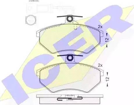 Icer 181013 - Гальмівні колодки, дискові гальма autozip.com.ua