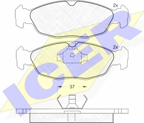 Icer 181084 - Гальмівні колодки, дискові гальма autozip.com.ua