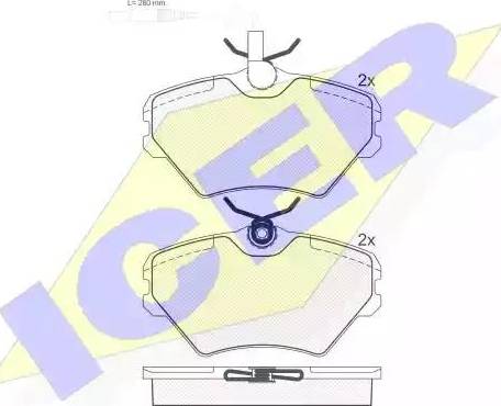 Icer 181035 - Гальмівні колодки, дискові гальма autozip.com.ua