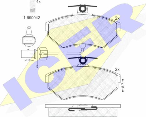 Icer 181157-203 - Гальмівні колодки, дискові гальма autozip.com.ua