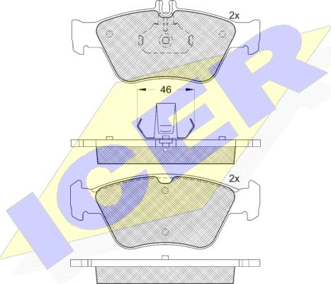 Icer 181115-396 - Гальмівні колодки, дискові гальма autozip.com.ua