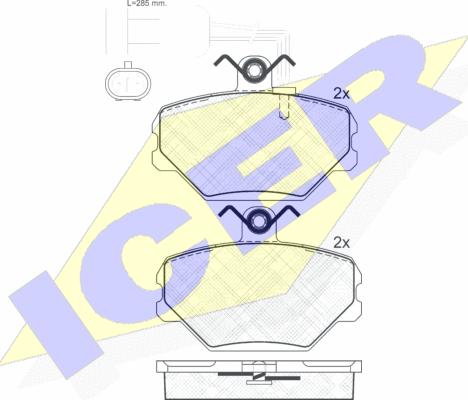 Icer 181127 - Гальмівні колодки, дискові гальма autozip.com.ua