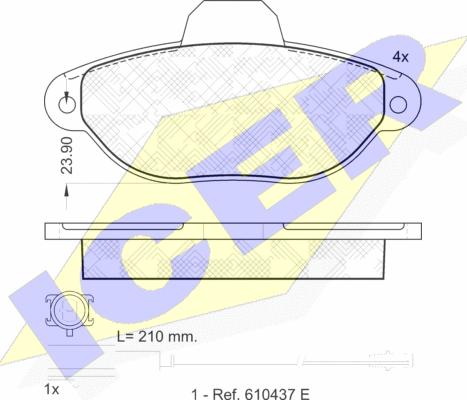 Icer 181844 - Гальмівні колодки, дискові гальма autozip.com.ua