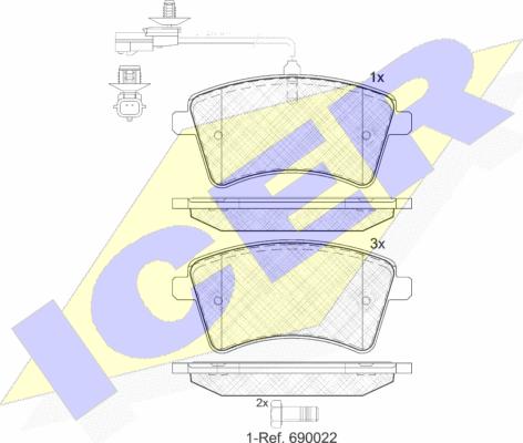 Icer 181854-203 - Гальмівні колодки, дискові гальма autozip.com.ua