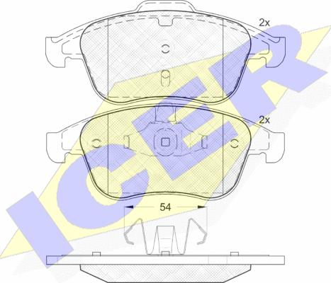 Icer 181856 - Гальмівні колодки, дискові гальма autozip.com.ua