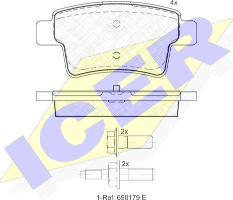 Icer 181853 - Гальмівні колодки, дискові гальма autozip.com.ua