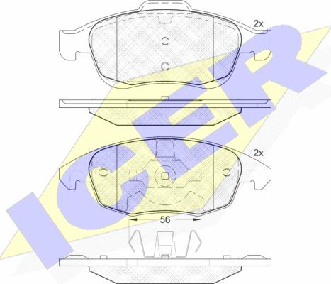 Icer 181852 - Гальмівні колодки, дискові гальма autozip.com.ua