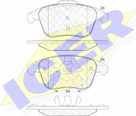 Icer 181866-200 - Гальмівні колодки, дискові гальма autozip.com.ua