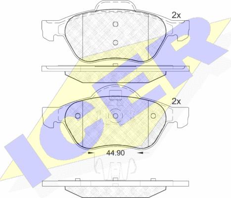 Icer 181860 - Гальмівні колодки, дискові гальма autozip.com.ua