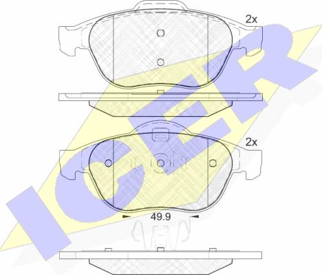 Icer 181861 - Гальмівні колодки, дискові гальма autozip.com.ua