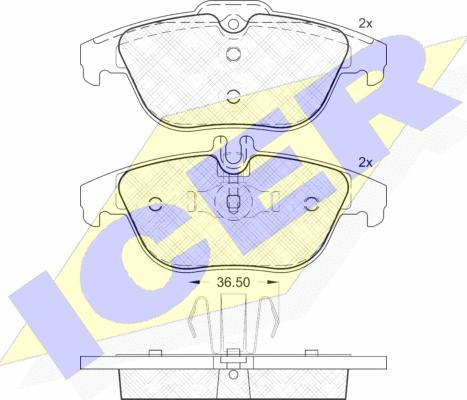 Icer 181863 - Гальмівні колодки, дискові гальма autozip.com.ua