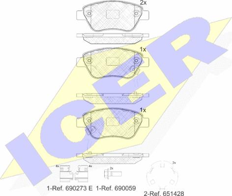 Icer 181810-203 - Гальмівні колодки, дискові гальма autozip.com.ua