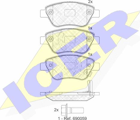 Icer 181810 - Гальмівні колодки, дискові гальма autozip.com.ua