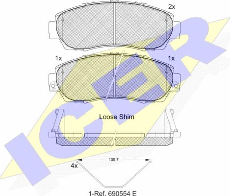 Icer 181811-200 - Гальмівні колодки, дискові гальма autozip.com.ua