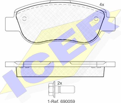 Icer 181883 - Гальмівні колодки, дискові гальма autozip.com.ua