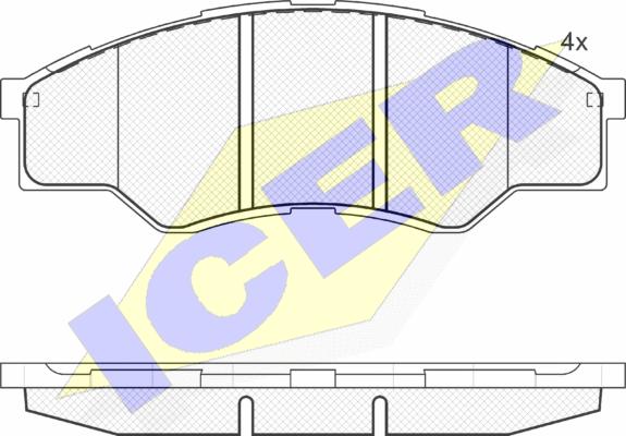 Icer 181824 - Гальмівні колодки, дискові гальма autozip.com.ua