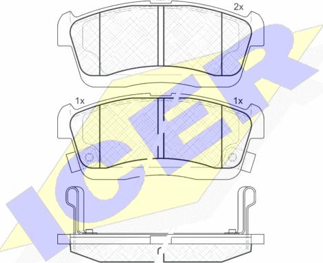 Icer 181872 - Гальмівні колодки, дискові гальма autozip.com.ua