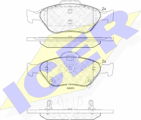 Icer 181877 - Гальмівні колодки, дискові гальма autozip.com.ua