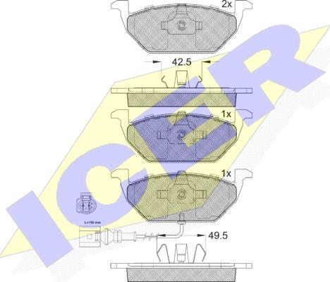 Icer 181349400 - Гальмівні колодки, дискові гальма autozip.com.ua