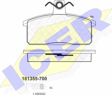 Icer 181355-700 - Гальмівні колодки, дискові гальма autozip.com.ua