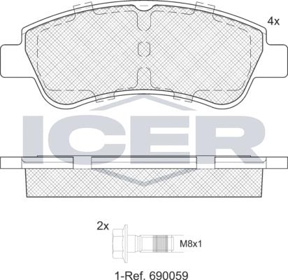 Icer 181388e1 - Гальмівні колодки, дискові гальма autozip.com.ua