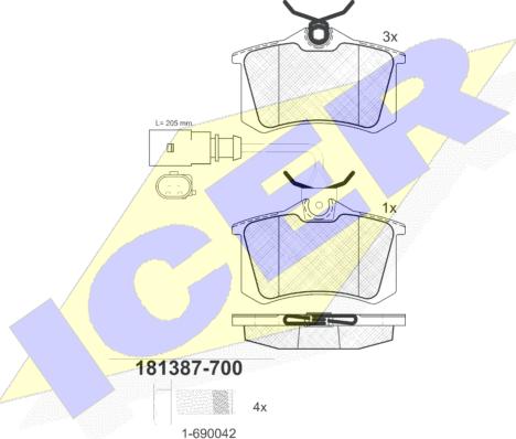 Icer 181387-700 - Гальмівні колодки, дискові гальма autozip.com.ua