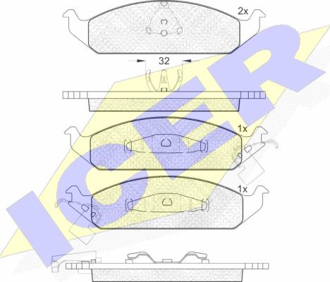 Icer 181339 - Гальмівні колодки, дискові гальма autozip.com.ua