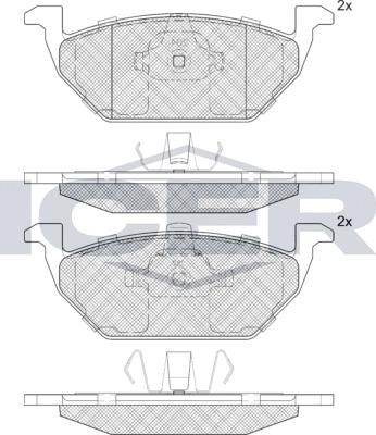 Icer 181338e1 - Гальмівні колодки, дискові гальма autozip.com.ua