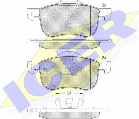 Icer 181297-203 - Гальмівні колодки, дискові гальма autozip.com.ua