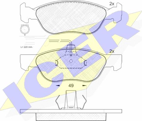 Icer 181243 - Гальмівні колодки, дискові гальма autozip.com.ua