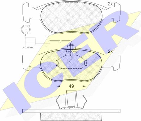 Icer 181242 - Гальмівні колодки, дискові гальма autozip.com.ua