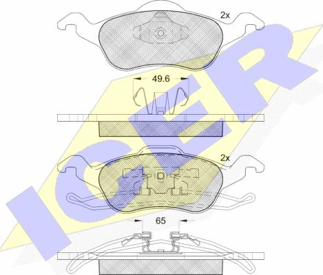 Icer 181264 - Гальмівні колодки, дискові гальма autozip.com.ua