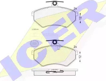 Icer 181216 - Гальмівні колодки, дискові гальма autozip.com.ua