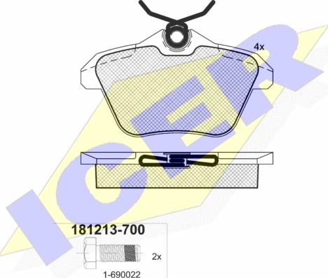 Icer 181213-700 - Гальмівні колодки, дискові гальма autozip.com.ua