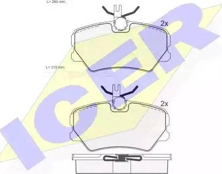 Icer 181285 - Гальмівні колодки, дискові гальма autozip.com.ua